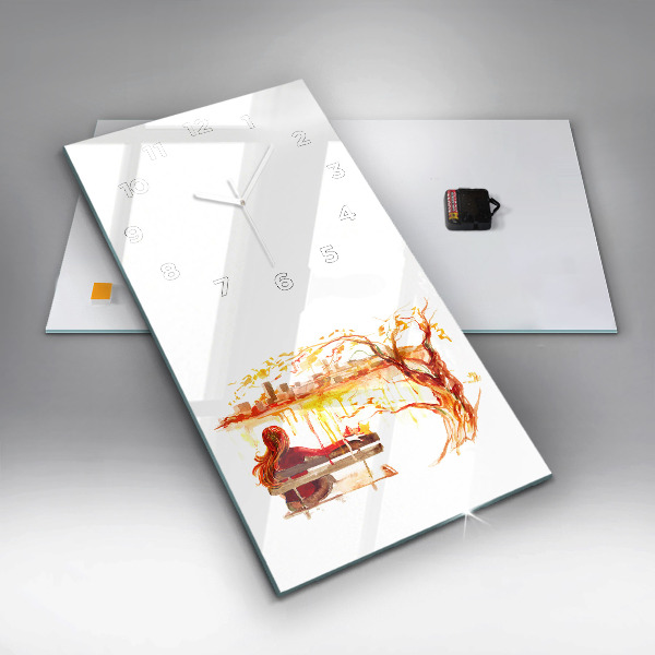 Modern vertical wall clock Autumn Landscape