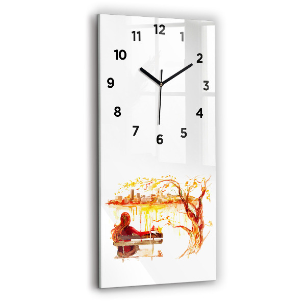 Modern vertical wall clock Autumn Landscape