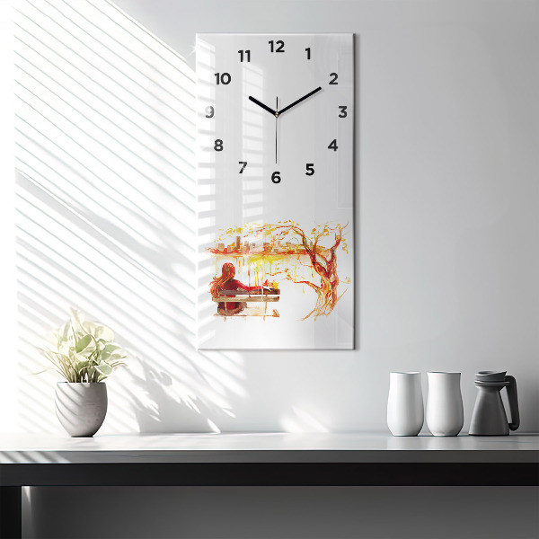 Modern vertical wall clock Autumn Landscape