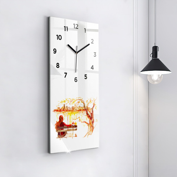 Modern vertical wall clock Autumn Landscape