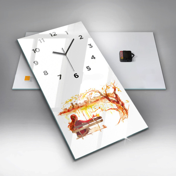 Modern vertical wall clock Autumn Landscape