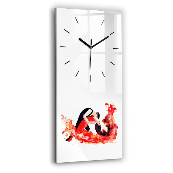 Modern vertical wall clock A sensual tango full of emotions