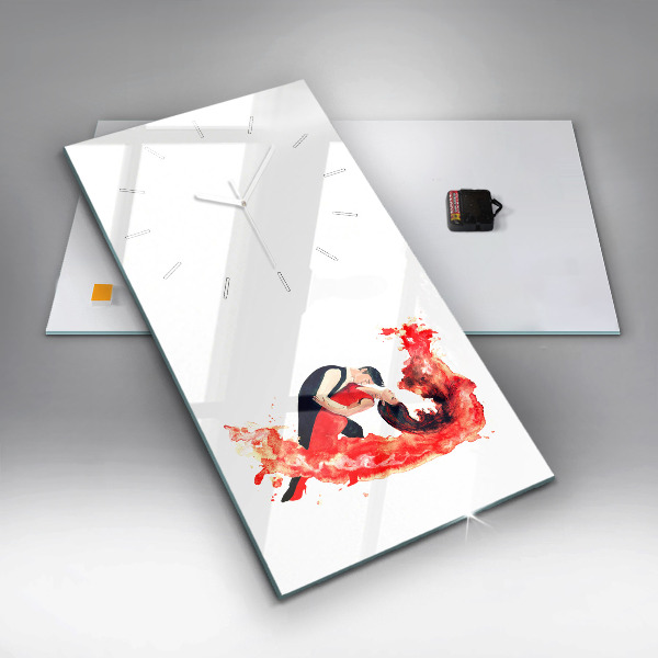 Modern vertical wall clock A sensual tango full of emotions