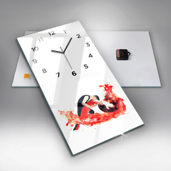 Modern vertical wall clock A sensual tango full of emotions