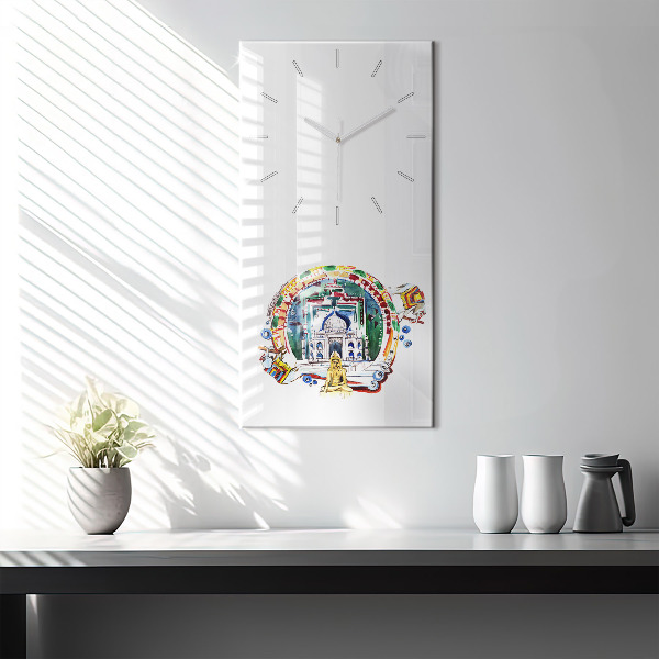 Modern vertical wall clock Buddha painting in the temple