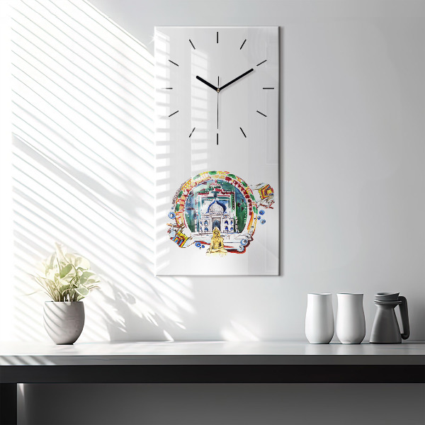 Modern vertical wall clock Buddha painting in the temple