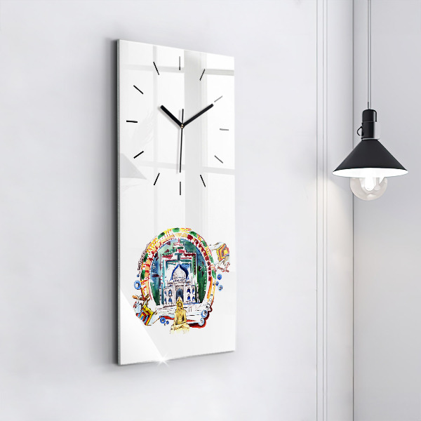 Modern vertical wall clock Buddha painting in the temple