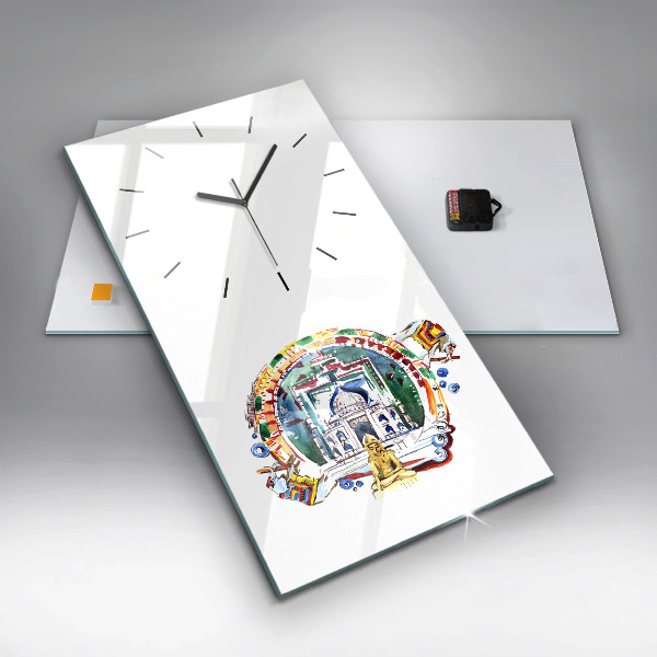 Modern vertical wall clock Buddha painting in the temple