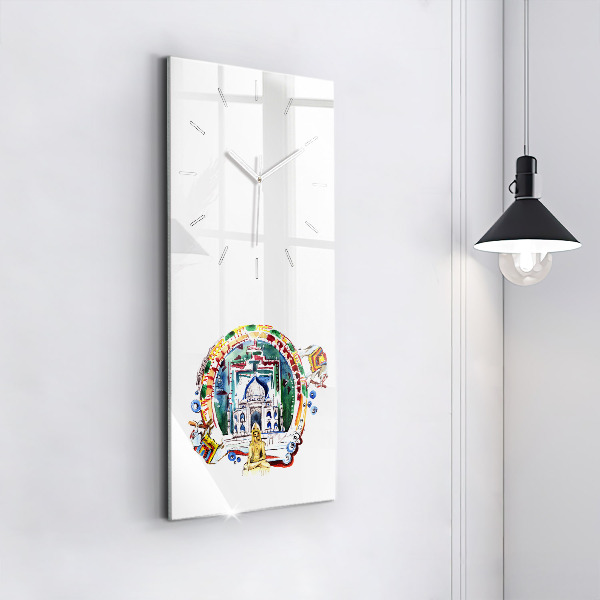 Modern vertical wall clock Buddha painting in the temple