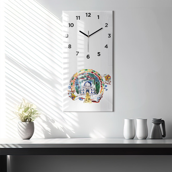 Modern vertical wall clock Buddha painting in the temple