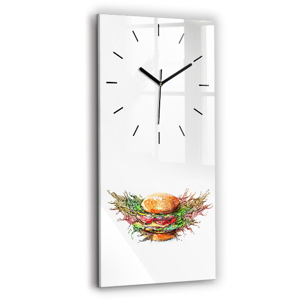 Modern vertical wall clock XXL Cheese Burger