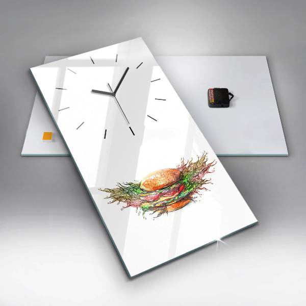 Modern vertical wall clock XXL Cheese Burger