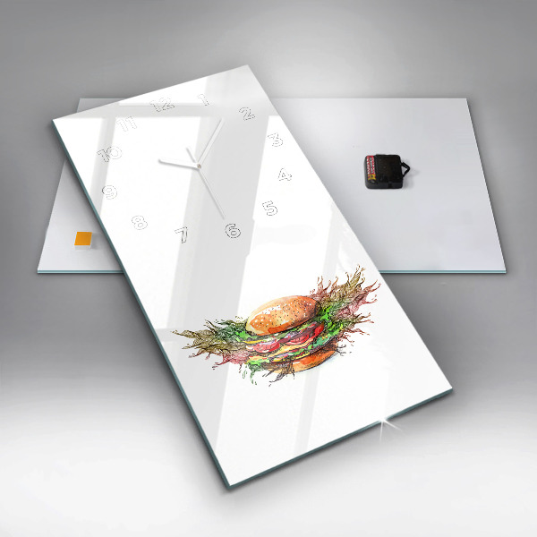 Modern vertical wall clock XXL Cheese Burger