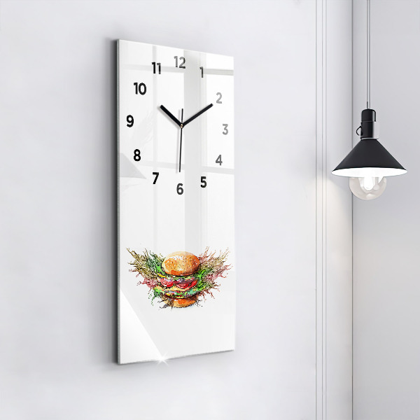Modern vertical wall clock XXL Cheese Burger