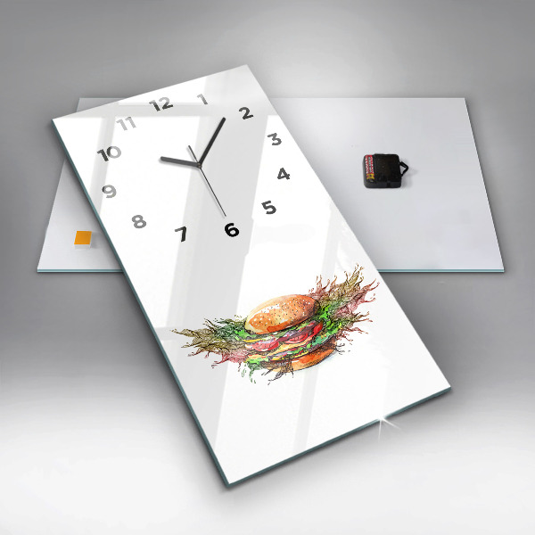 Modern vertical wall clock XXL Cheese Burger