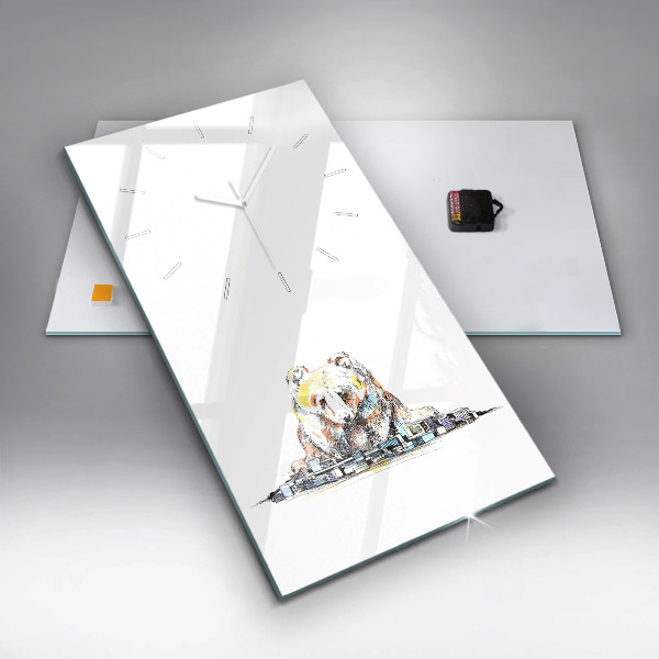 Modern vertical wall clock Abstraction bear city