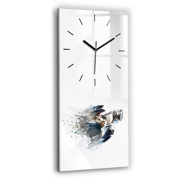 Modern vertical wall clock Captain with binoculars