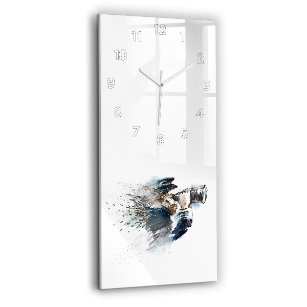 Modern vertical wall clock Captain with binoculars