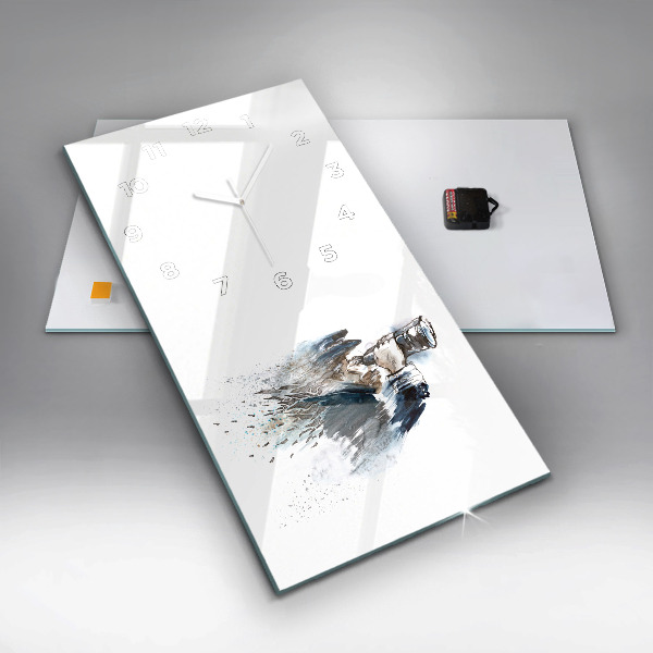 Modern vertical wall clock Captain with binoculars