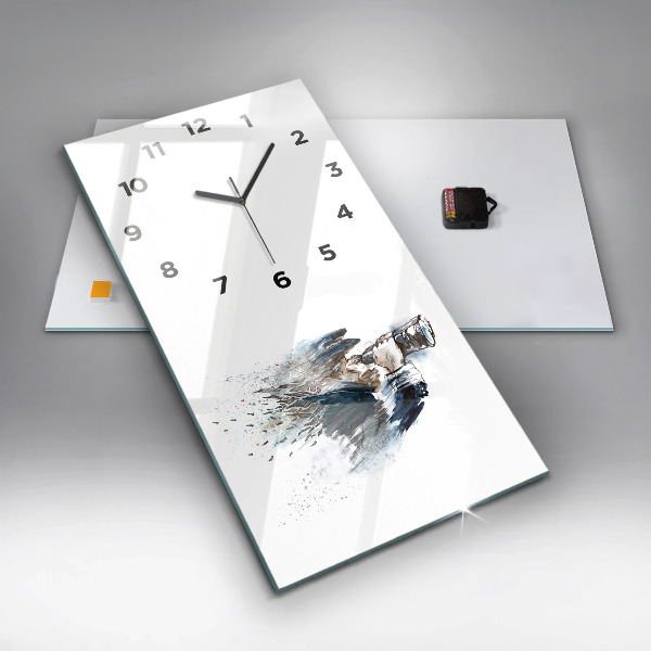 Modern vertical wall clock Captain with binoculars