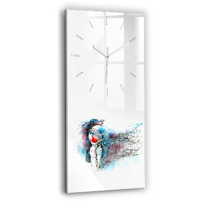 Modern vertical wall clock Astronaut abstraction