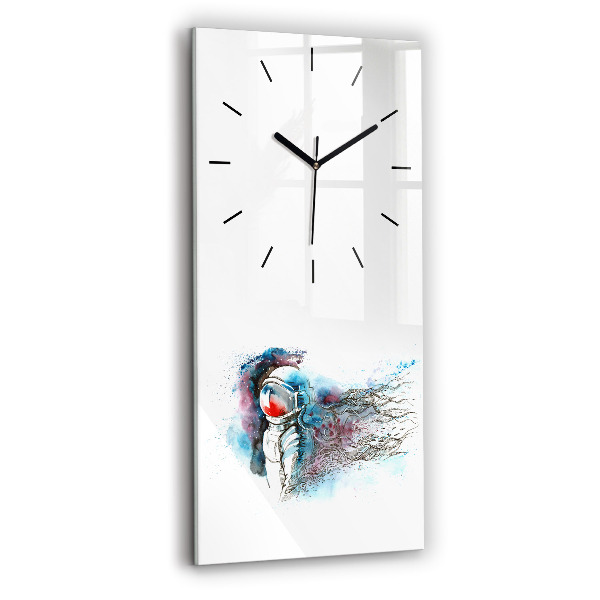 Modern vertical wall clock Astronaut abstraction
