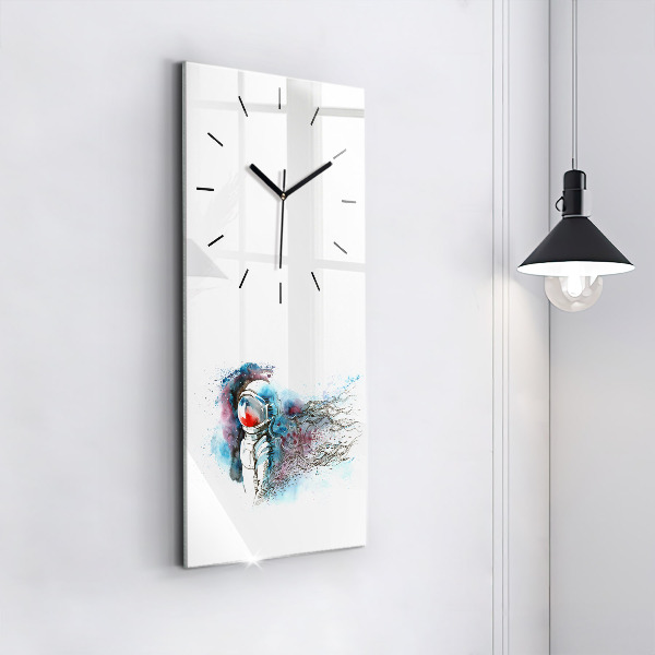 Modern vertical wall clock Astronaut abstraction