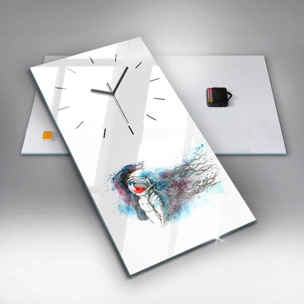 Modern vertical wall clock Astronaut abstraction