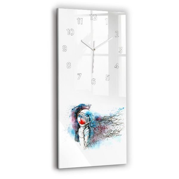 Modern vertical wall clock Astronaut abstraction