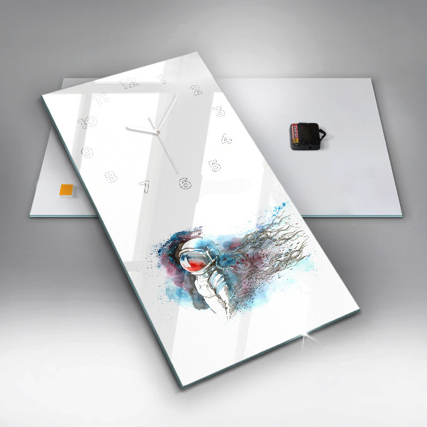 Modern vertical wall clock Astronaut abstraction