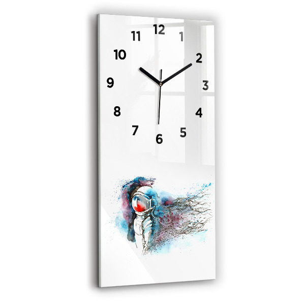 Modern vertical wall clock Astronaut abstraction