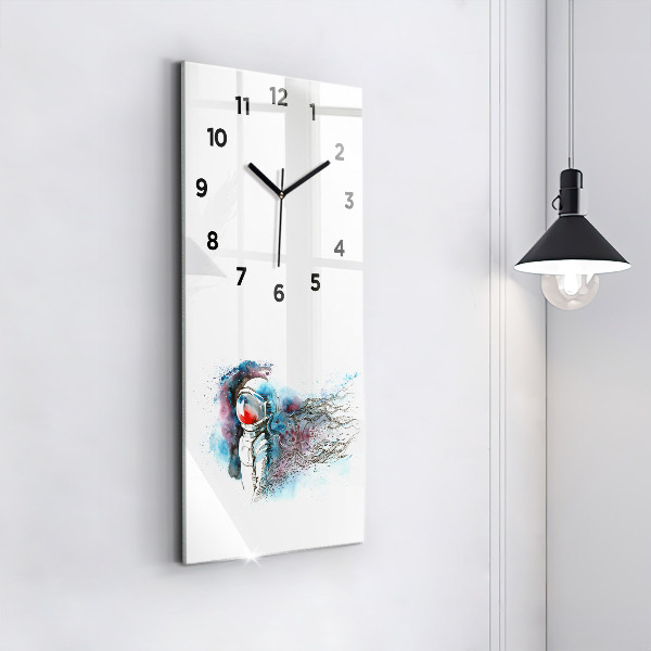 Modern vertical wall clock Astronaut abstraction