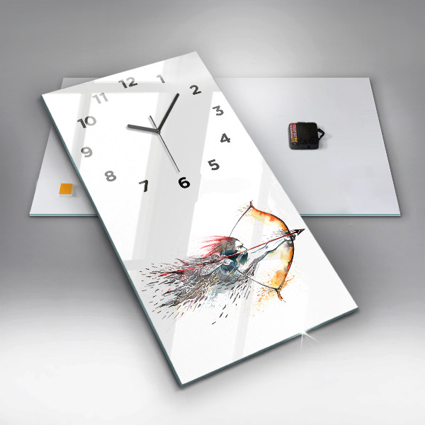 Modern vertical wall clock A warrior on the hunt