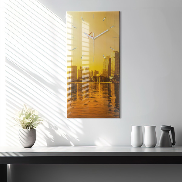 Modern vertical wall clock Zhujiang River China