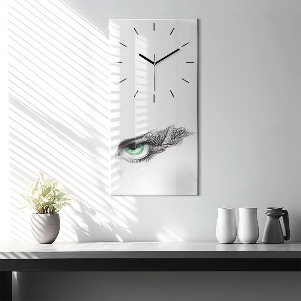 Modern vertical wall clock Abstraction of the human eye