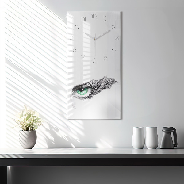 Modern vertical wall clock Abstraction of the human eye