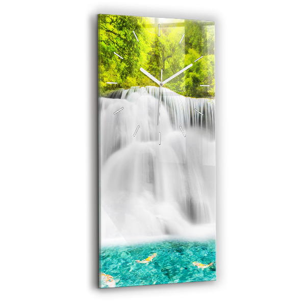 Modern vertical wall clock Waterfall in Thailand