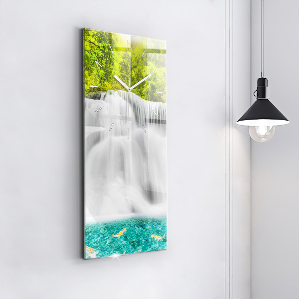 Modern vertical wall clock Waterfall in Thailand