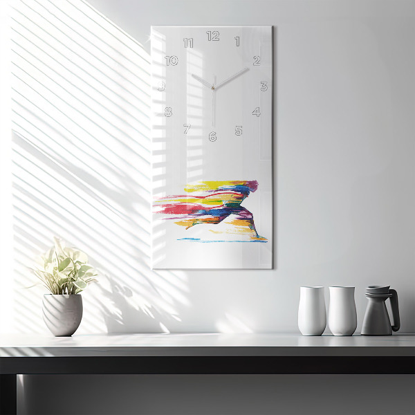 Modern vertical wall clock Runner illustration