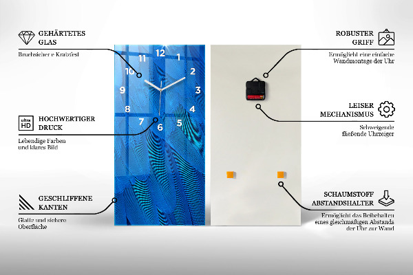 Modern vertical wall clock Woman with suitcases