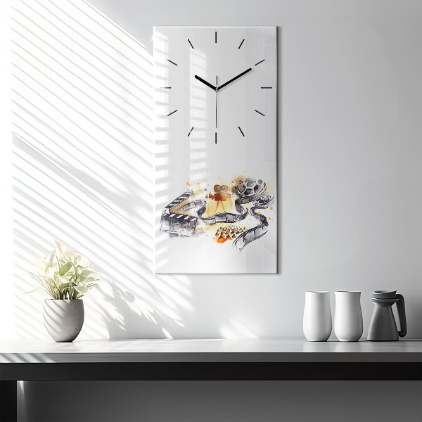 Modern vertical wall clock Cinematography camera
