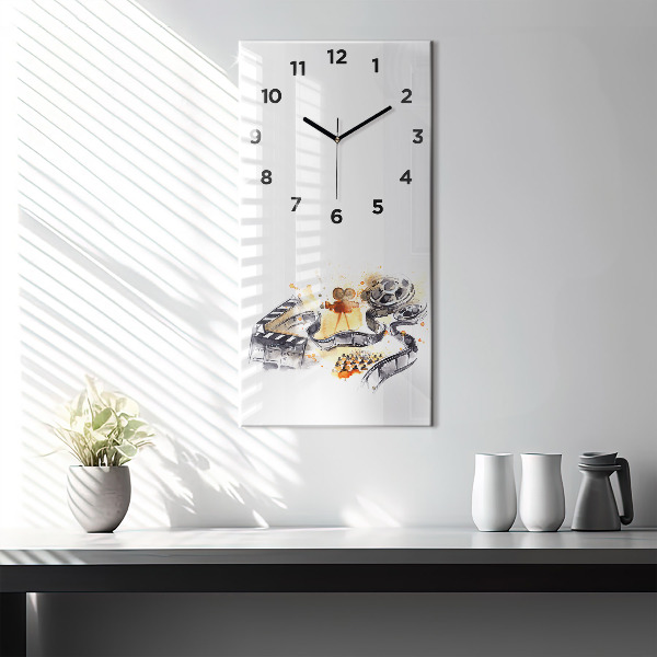 Modern vertical wall clock Cinematography camera