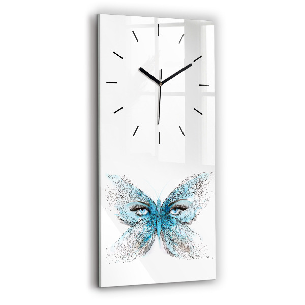 Modern vertical wall clock Butterfly face