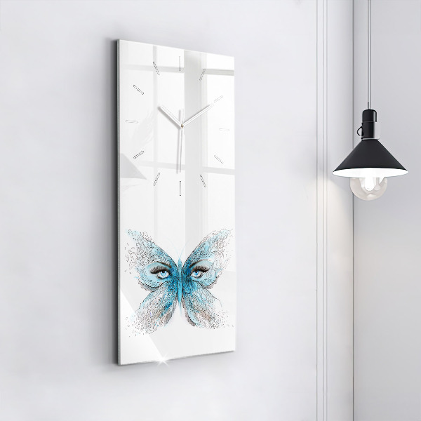 Modern vertical wall clock Butterfly face