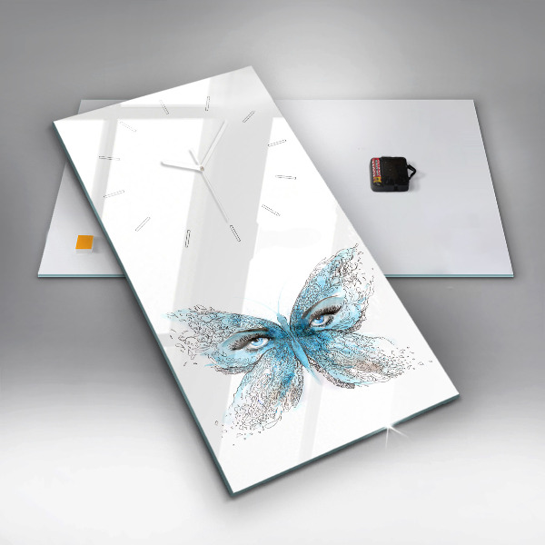 Modern vertical wall clock Butterfly face
