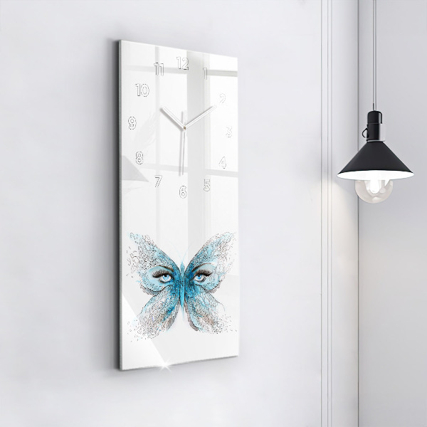 Modern vertical wall clock Butterfly face