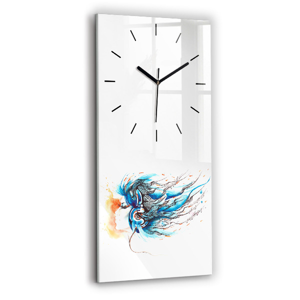 Modern vertical wall clock Illustration of a handset