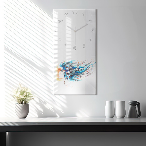 Modern vertical wall clock Illustration of a handset