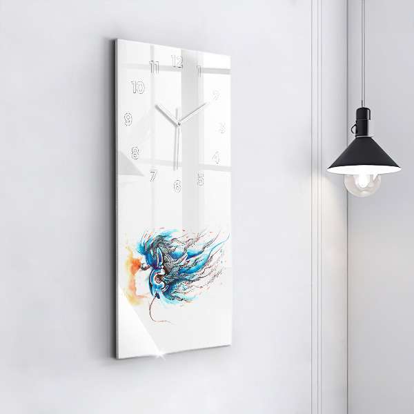 Modern vertical wall clock Illustration of a handset