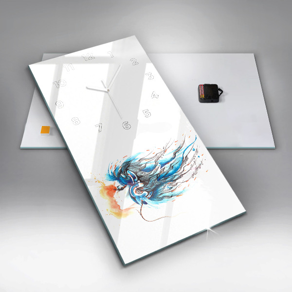 Modern vertical wall clock Illustration of a handset